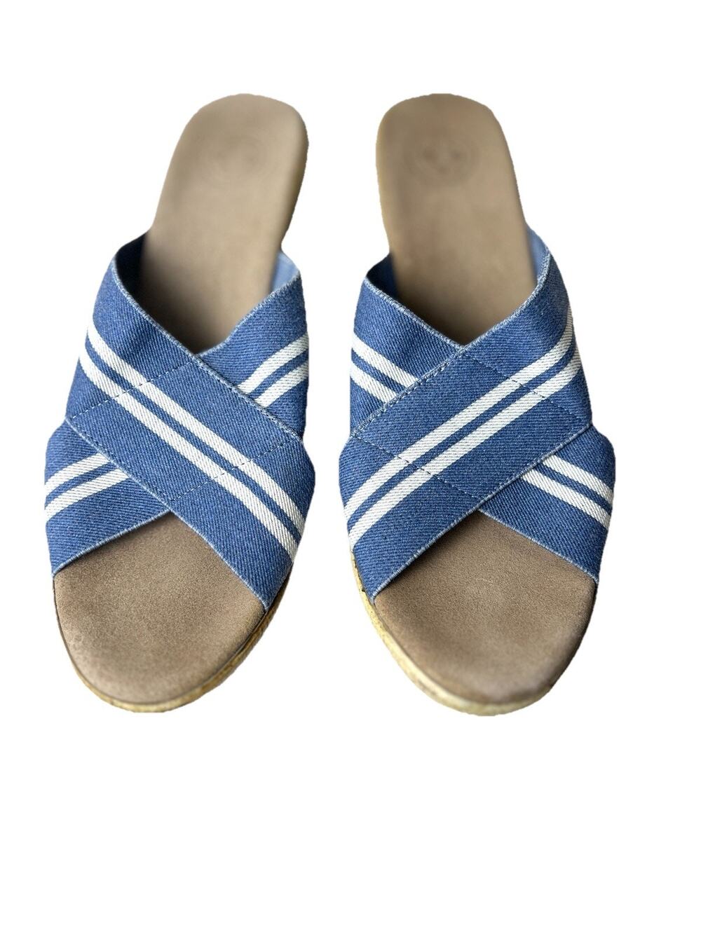 Charleston Shoe Co. Backless Cannon Criss-Cross Espadrille Wedge Sandal Women 10